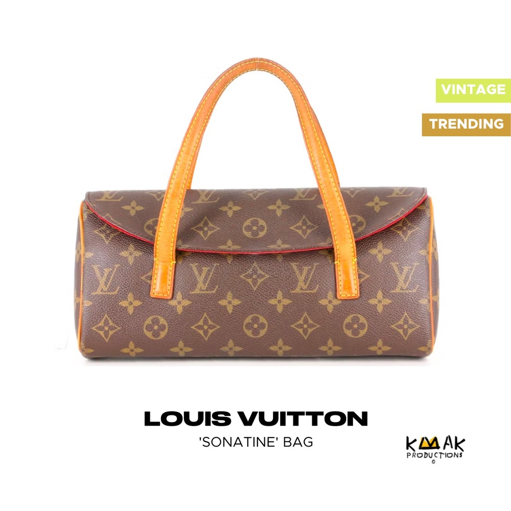 AUTH Louis Vuitton 2000's Monogram Canvas 'Sonatine' Bag